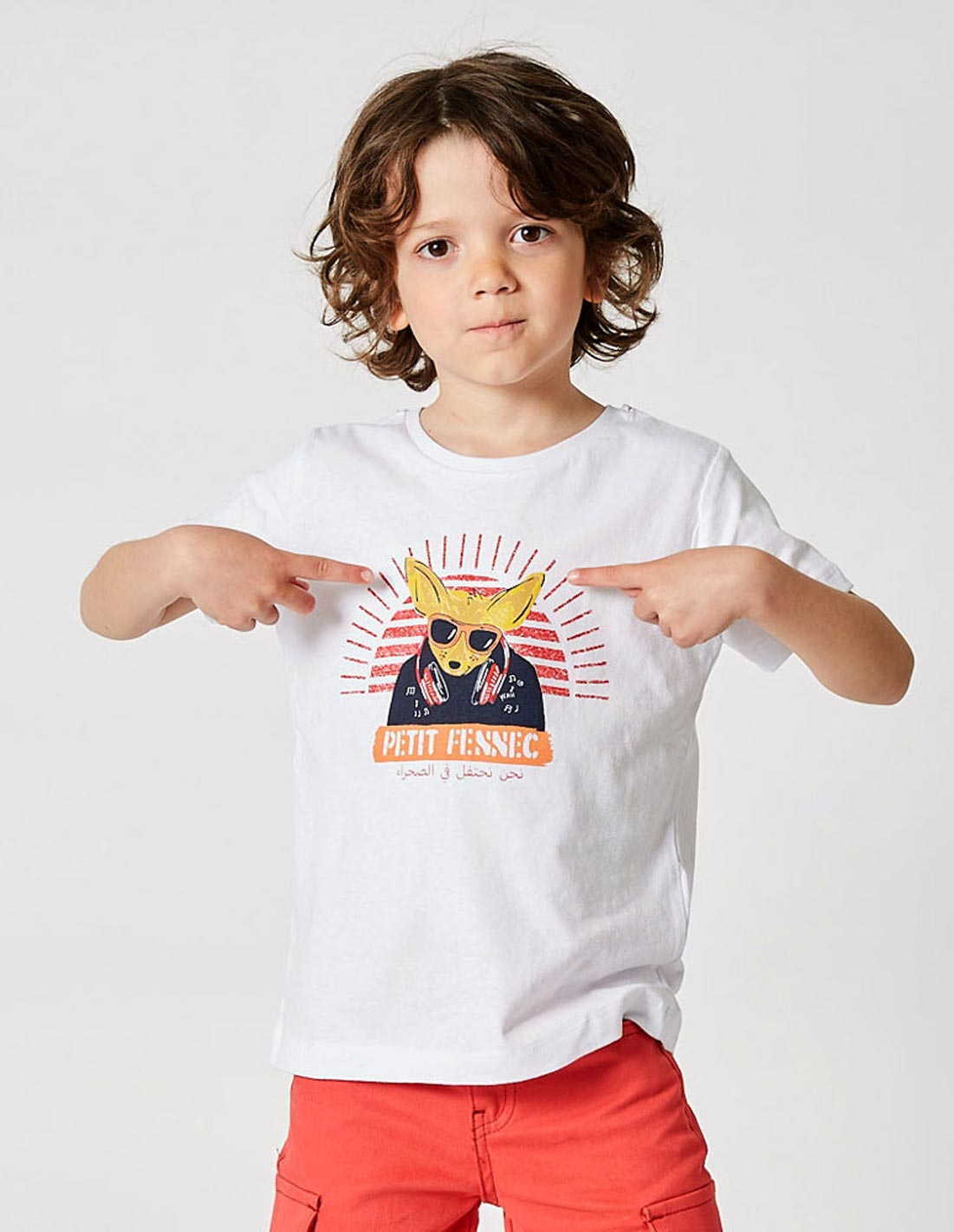 T-shirt Garçon "Street Fennec" Blanc Optique