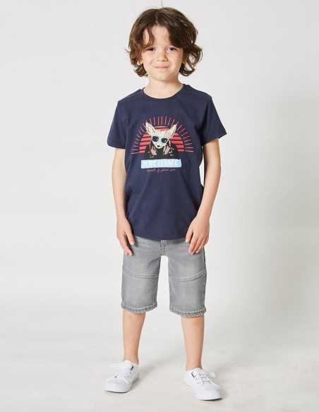 T-shirt Garçon "Street Fennec" Bleu Navy