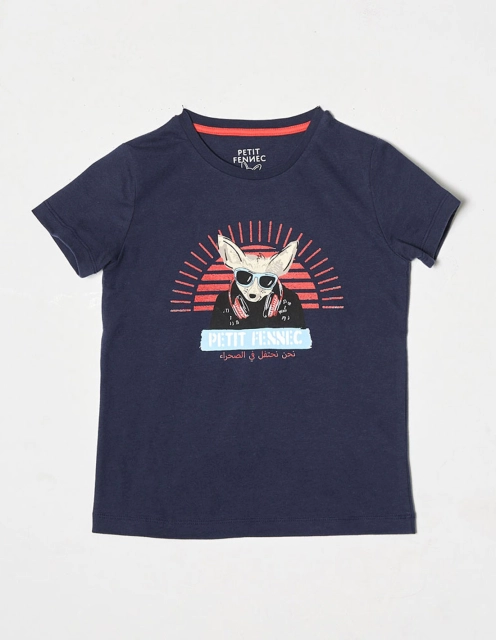 T-shirt Garçon "Street Fennec" Bleu Navy