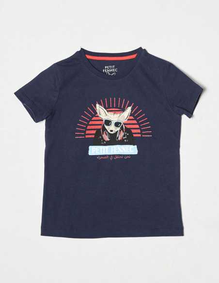 T-shirt Garçon "Street Fennec" Bleu Navy