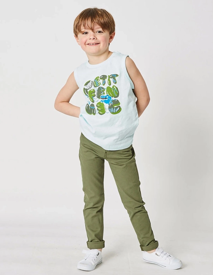 Pantalon Chino Garçon Kaki "Petit Fennec Classic" 2