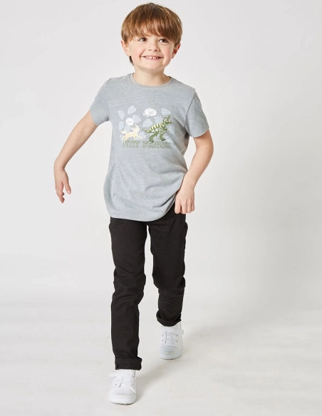 Pantalon Chino Garçon Noir "Petit Fennec Classic"