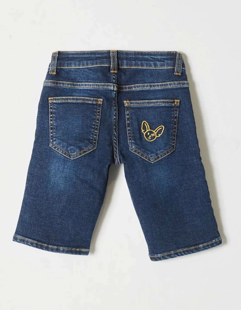 Pantacourt Jean Garçon "Petit Fennec Casual" Denim Foncé
