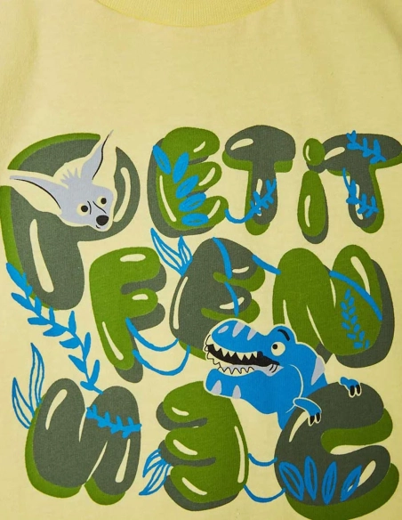 Débardeur Garçon "Cache-Cache Ensoleillé" jaune clair 100% Coton