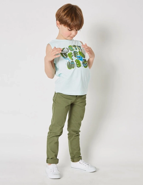 Débardeur Garçon "Cache-Cache Ensoleillé" bleu clair 100% Coton