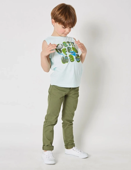 Débardeur Garçon "Cache-Cache Ensoleillé" bleu clair 100% Coton