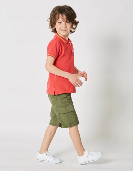 Bermuda Garçon "Petit Fennec Urban" Kaki