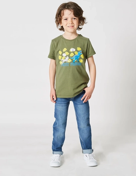 Pantalon Jean Garçon Denim Foncé "Petit Fennec Classic"