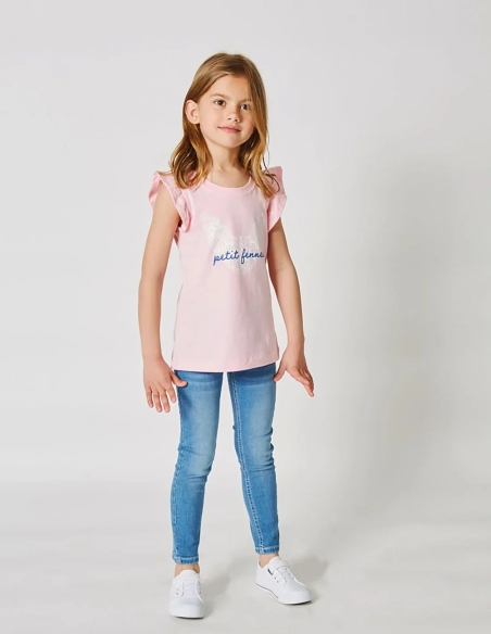 Pantalon Jean Fille Denim clair ‘Petit Fennec Girly’