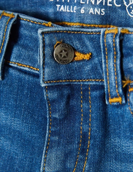 Pantalon en Jean Fille Denim Foncé ‘Petit Fennec Girly’.