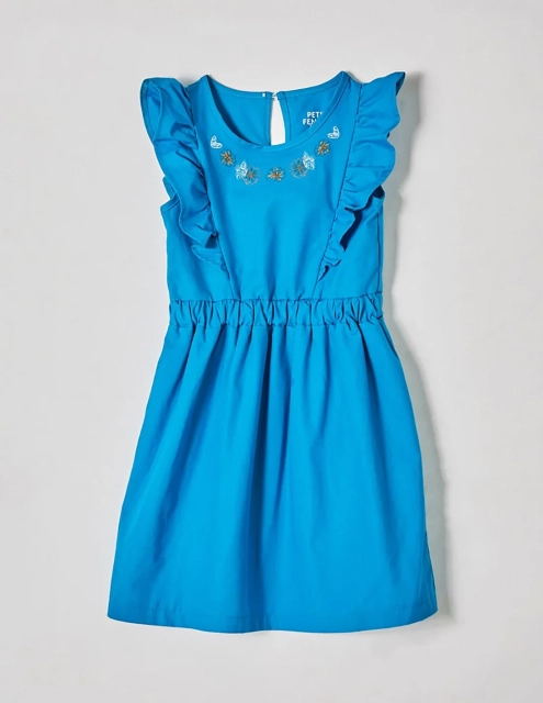 Robe Chic en Popeline Bleu