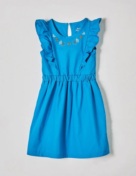 Robe Chic en Popeline Bleu