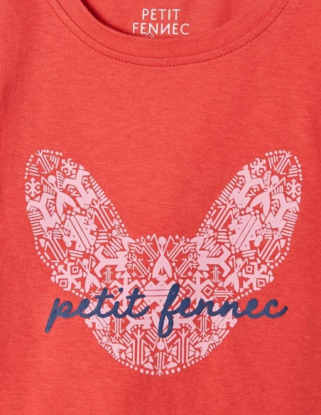 Débardeur Fille "Petit Fennec Culturel" Rouge Terre 100% Coton
