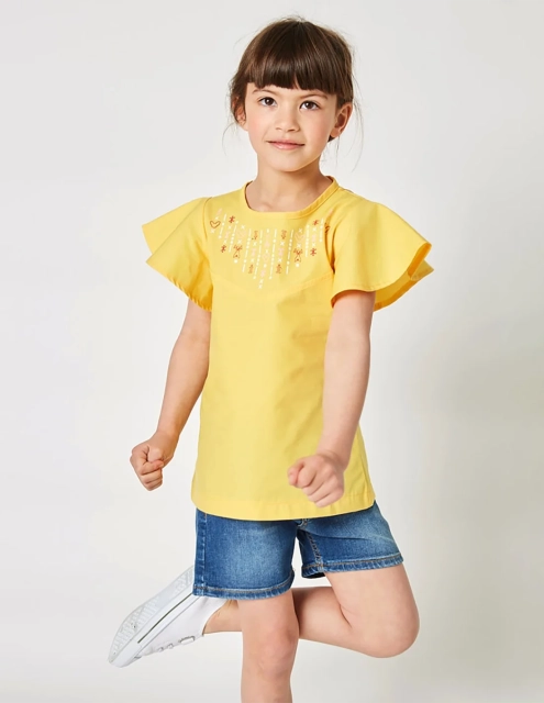 Blouse fille, Soleil d'Algérie, Jaune Safran
