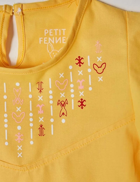 Blouse fille, Soleil d'Algérie, Jaune Safran