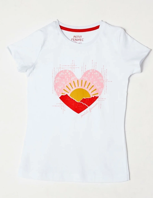 T-shirt Fille "Petit Fennec" Blanc Optique