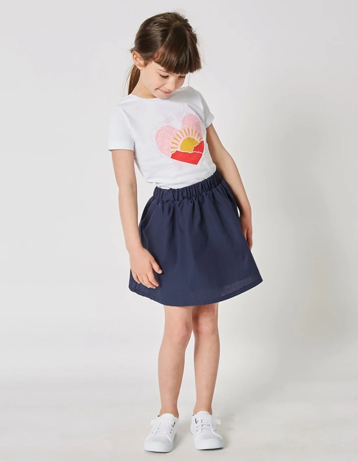 T-shirt Fille "Petit Fennec" Blanc Optique 2