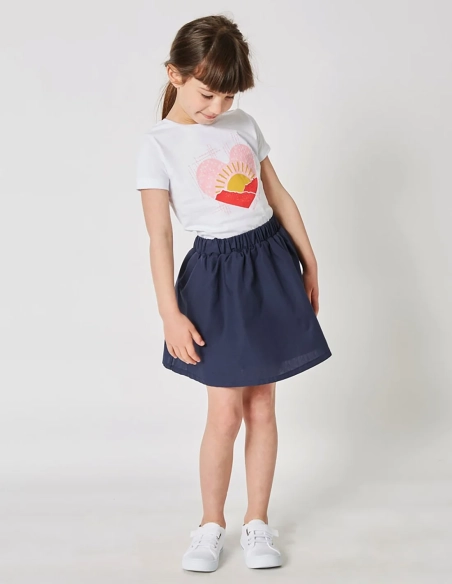 T-shirt Fille "Petit Fennec" Blanc Optique