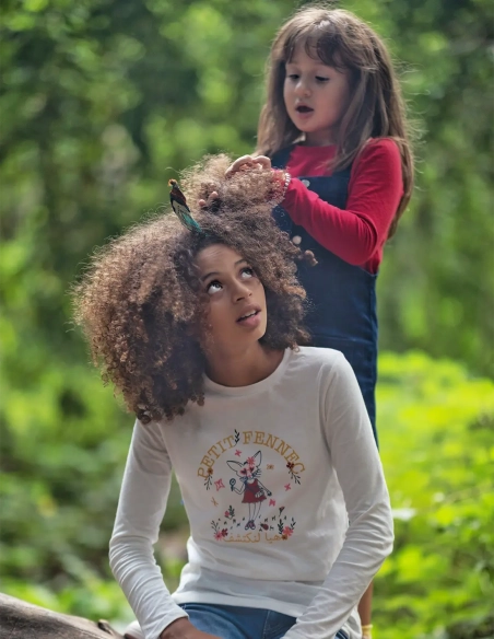 T-Shirt Blanc Optique Manche Longue Exploratrice 100% Coton