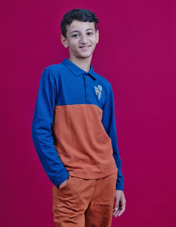 Polo 100% coton "club des aventuriers" - Maron/Bleu Marine 2