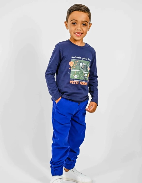 Pantalon Cargo Garçon Bleu Explorer 100% coton