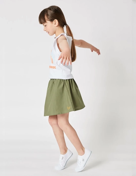 Ensemble Débargeur Blanc + Jupe Kaki