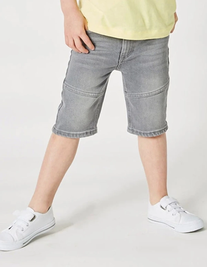 Pantacourt Jean Garçon "Petit Fennec Casual" Denim Gris