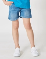 Short en Jean Fille "Petit Fennec Craquant" denim clair