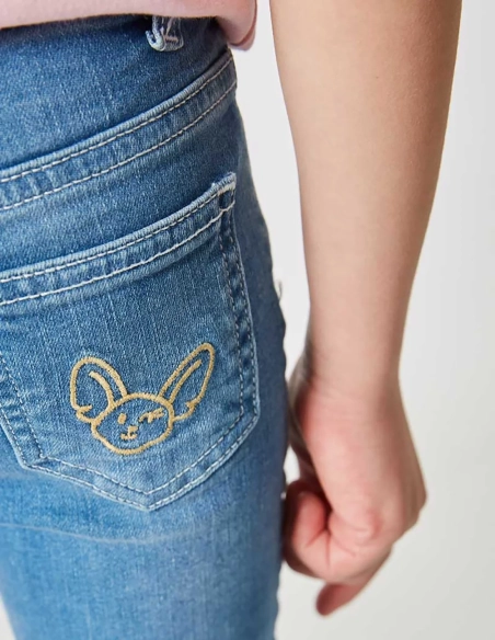 Ensemble Flle Débardeur + Pantalon en Jean Bleu Clair