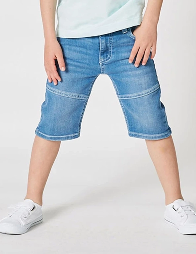 Pantacourt Jean Garçon "Petit Fennec Casual" Denim Clair