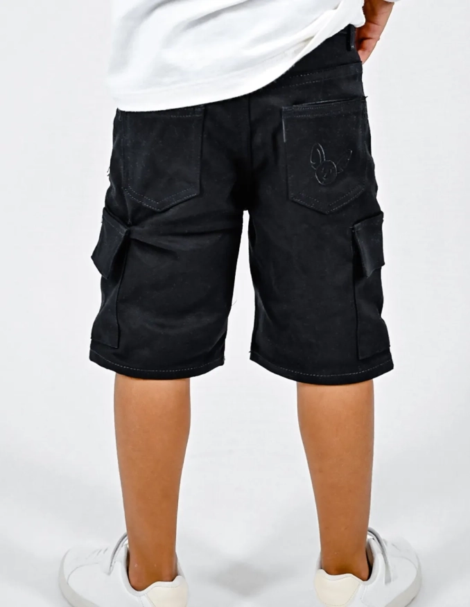 Bermuda Garçon "Petit Fennec Urban" Noir