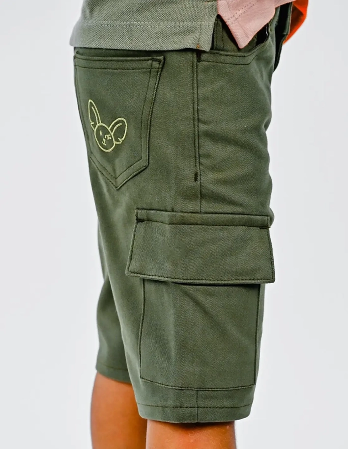 Bermuda Garçon "Petit Fennec Urban" Kaki