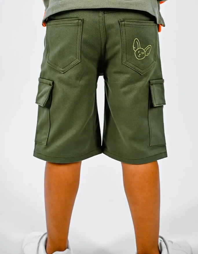 Bermuda Garçon "Petit Fennec Urban" Kaki