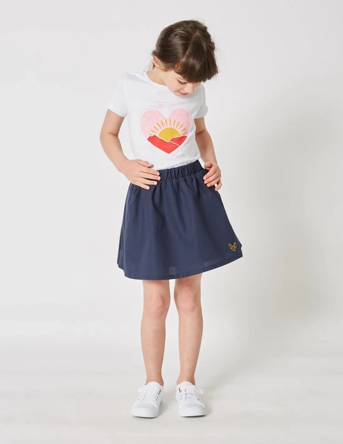 Ensemble Fille Tshirt + Jupe Navy 100% Coton