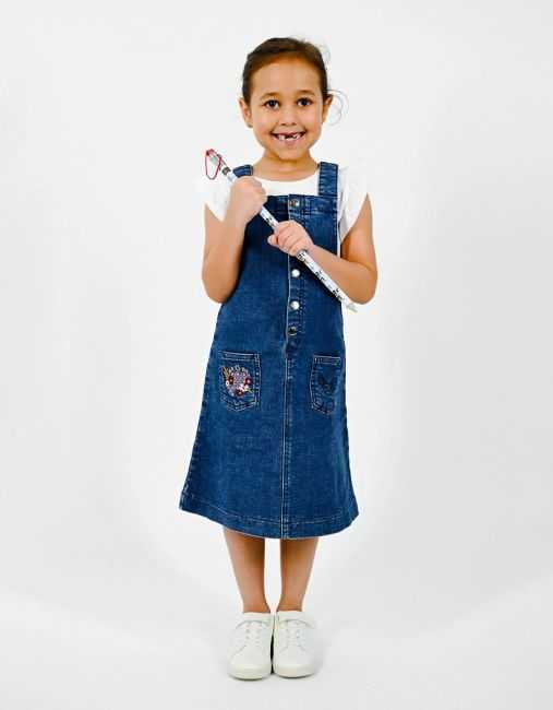 Robe Salopette en Jean Bleue Foncée "Petit Fennec"