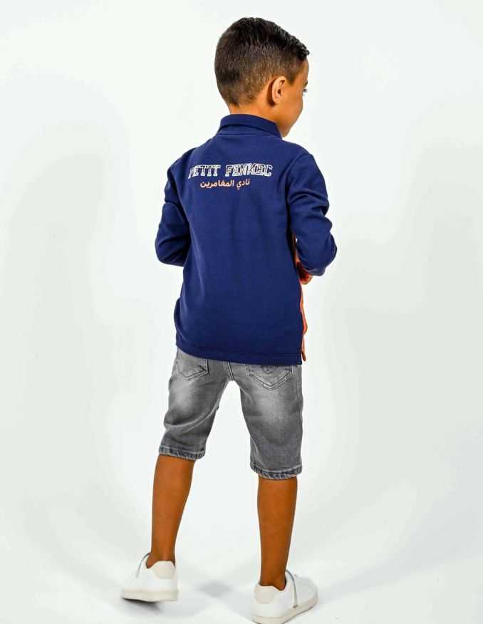 Ensemble Garçon Pantacourt en jean + Polo 100% Coton