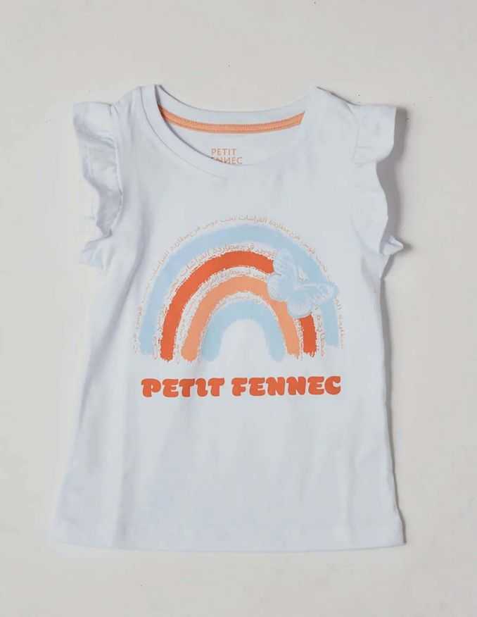 Ensemble Fille Robe Salopette + Débardeur Blanc