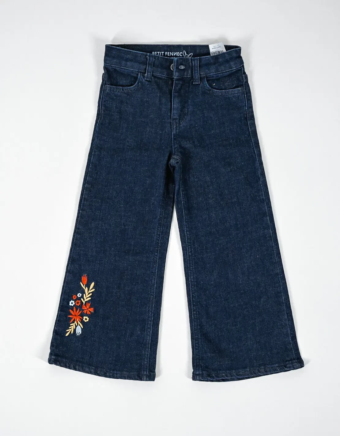 Pantalon Jean Fille Large Marine Foncé