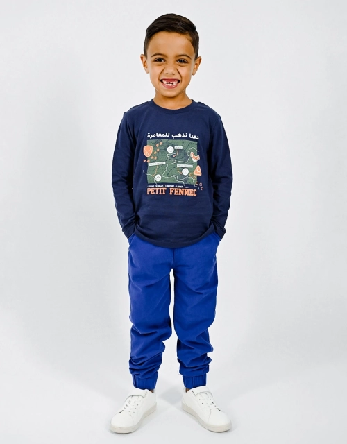 Pantalon Cargo Garçon Bleu Explorer 100% coton