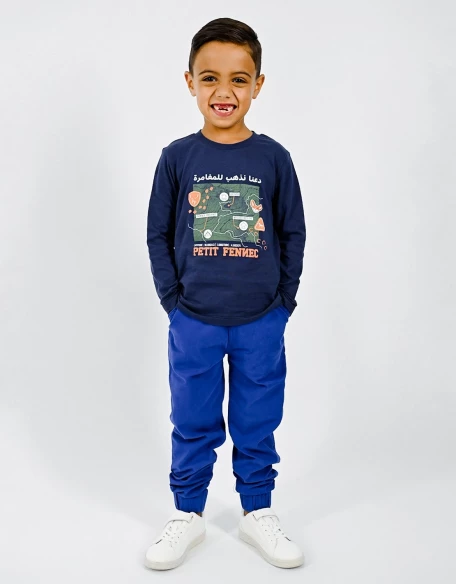 Pantalon Cargo Garçon Bleu Explorer 100% coton