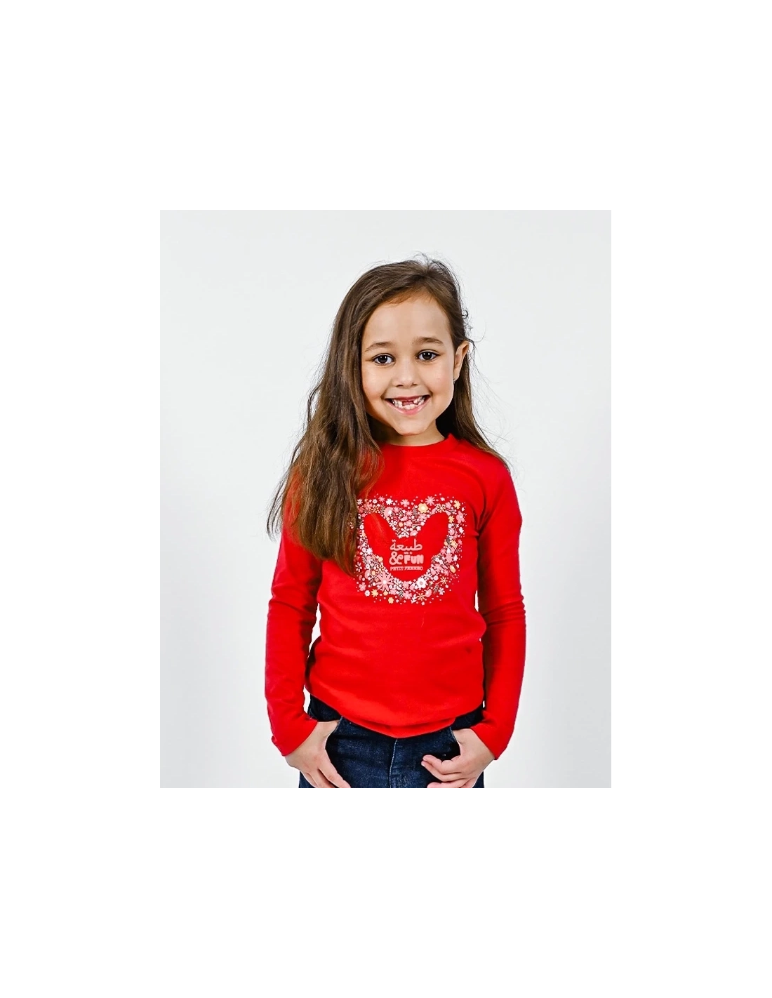 Ensemble Pantalon Jean Bleu + T-Shirt Rouge