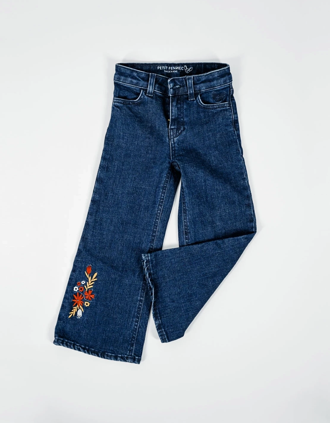 Ensemble Pantalon Jean Large Bleu + T-Shirt Jaune